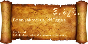 Bosnyakovits Ágnes névjegykártya