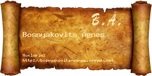 Bosnyakovits Ágnes névjegykártya